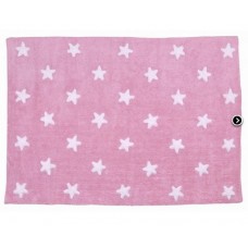 Washable Cotton Multi stars : Pink - White Washable Cotton Multi stars : Pink - White